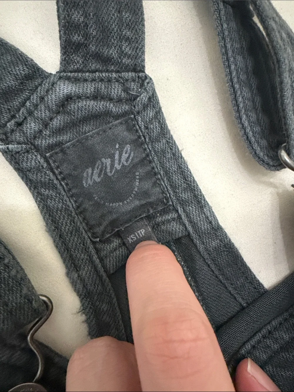 Aerie Women's Black Denim Short Overalls BRAND NEW size XS
